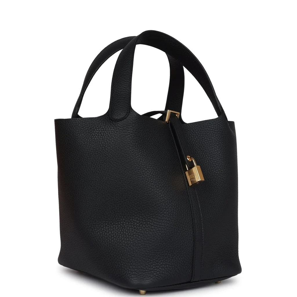 HERMÈS TAURILLON CLÉMENCE LEATHER PICOTIN LOCK 22 BUCKET BAG
