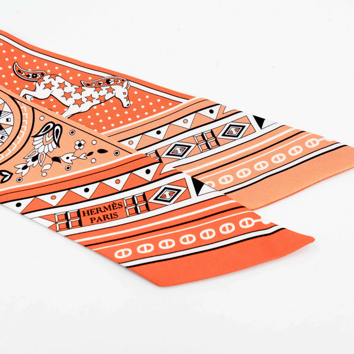 HERMÈS CHEVAL DE COEUR BANDANA SILK TWILLY