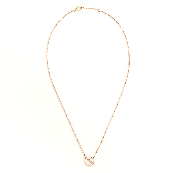HERMÈS FINESSE PENDANT 18K ROSE GOLD DIAMOND NECKLACE
