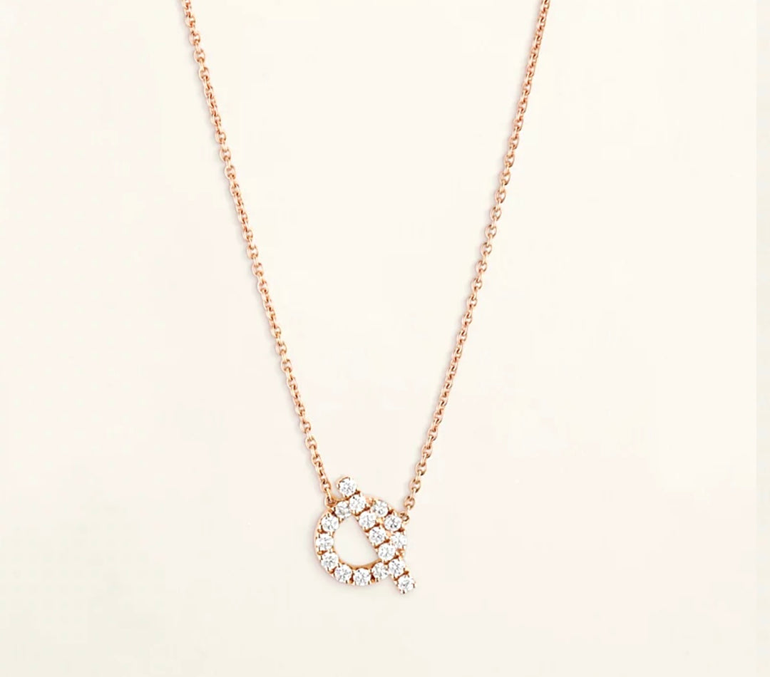 HERMÈS FINESSE PENDANT 18K ROSE GOLD DIAMOND NECKLACE