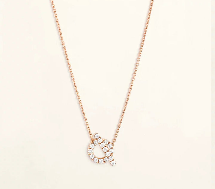 HERMÈS FINESSE PENDANT 18K ROSE GOLD DIAMOND NECKLACE