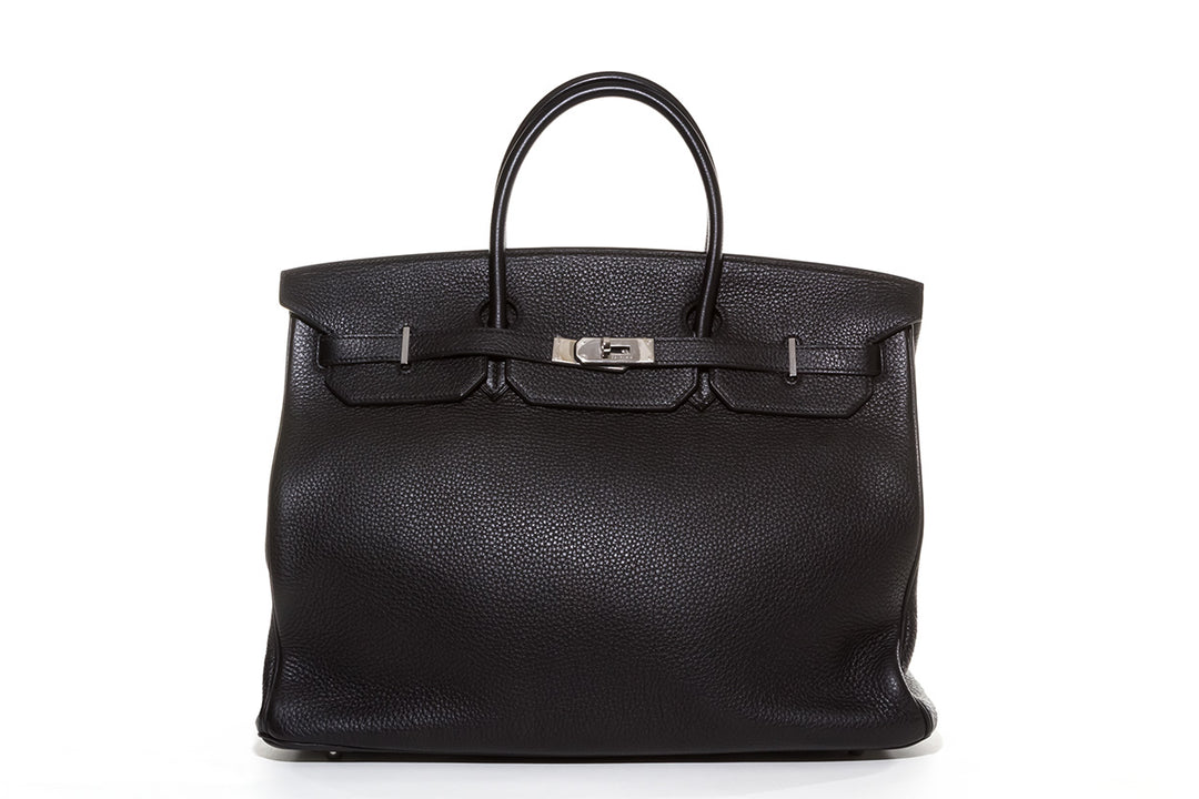 HERMÈS BIRKIN 40 CLEMENCE LEATHER PALLADIUM HARDWARE