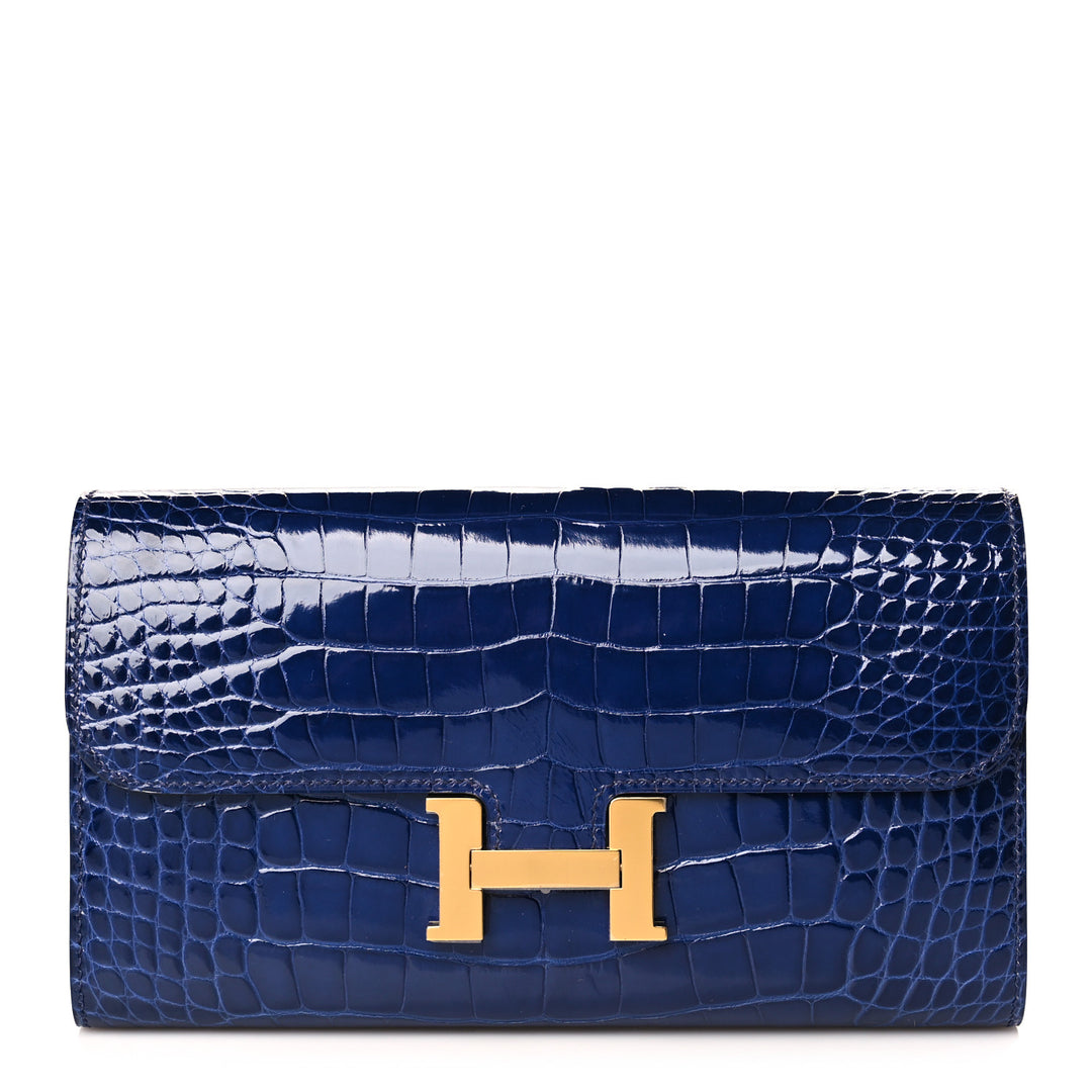 HERMÈS SHINY ALLIGATOR CONSTANCE WALLET