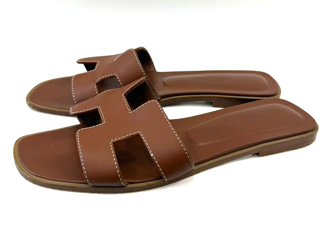 HERMÈS BOX CALFSKIN LEATHER ORAN MULES