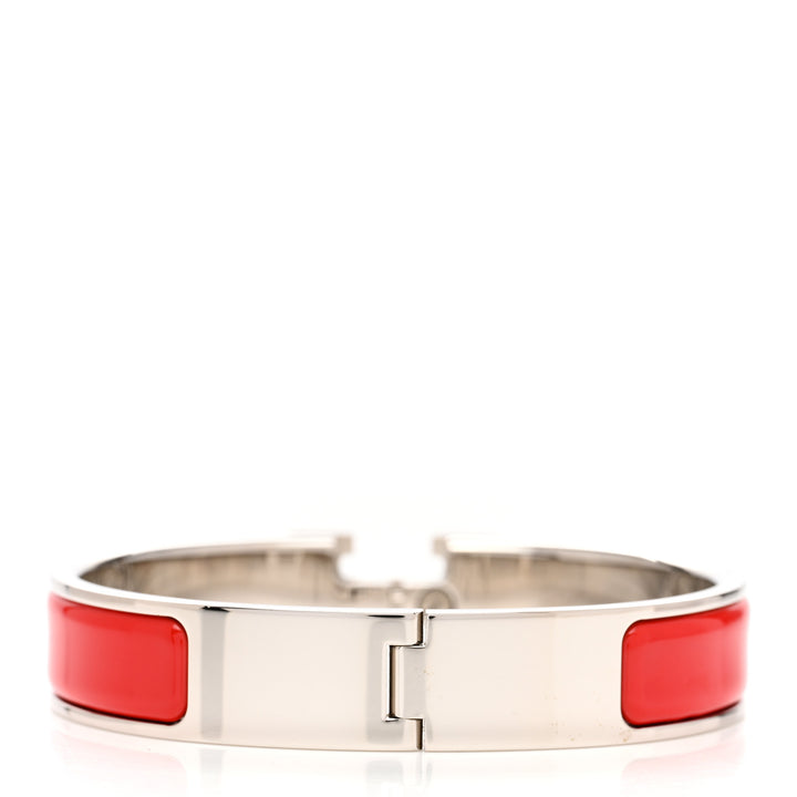 HERMÈS CLIC CLAC H ENAMEL BRACELET PM ROUGE AMARANTE
