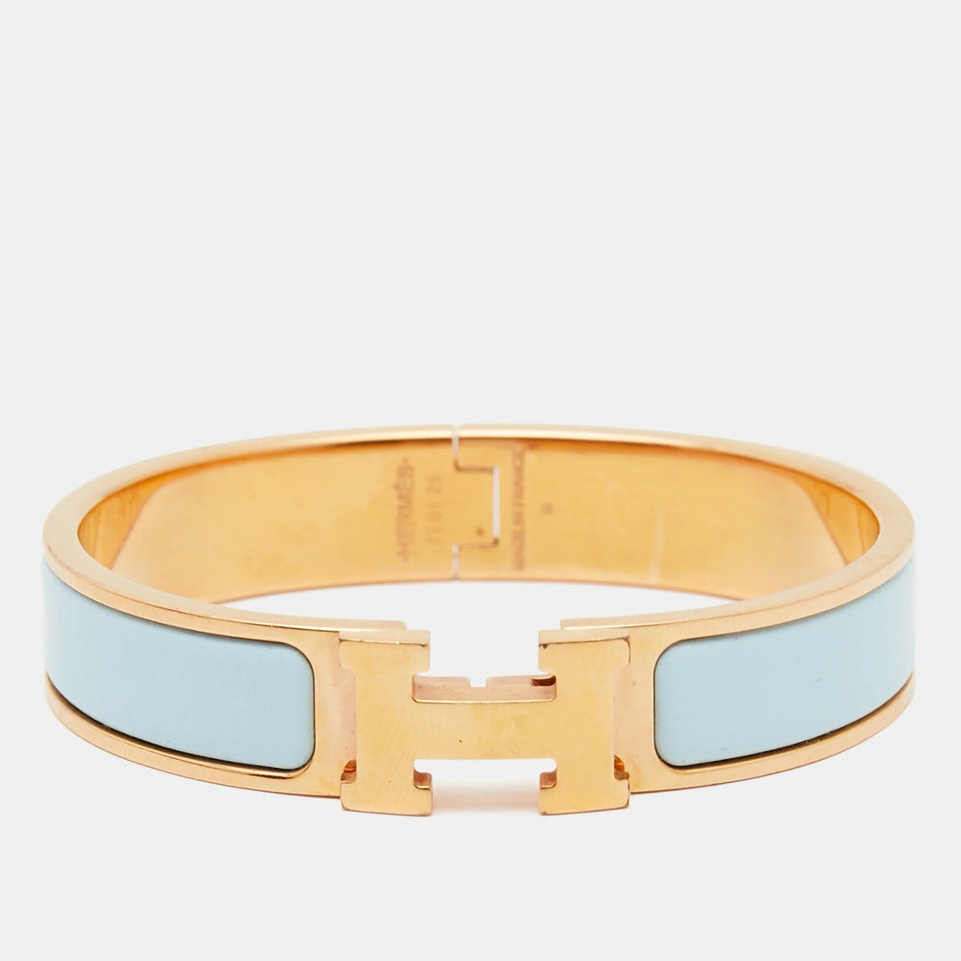 HERMÈS NARROW CLIC CLAC H ENAMEL BRACELET