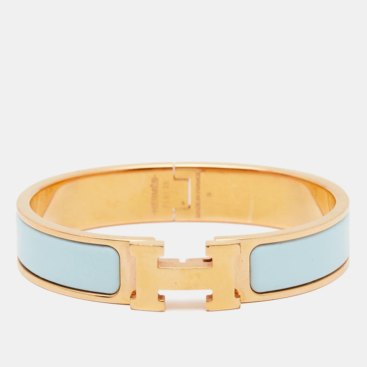 HERMÈS NARROW CLIC CLAC H ENAMEL BRACELET