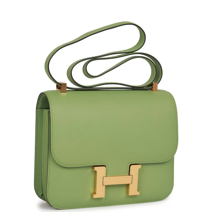 HERMÈS CONSTANCE 24 EPSOM LEATHER VERT CRIQUET GOLD HARDWARE