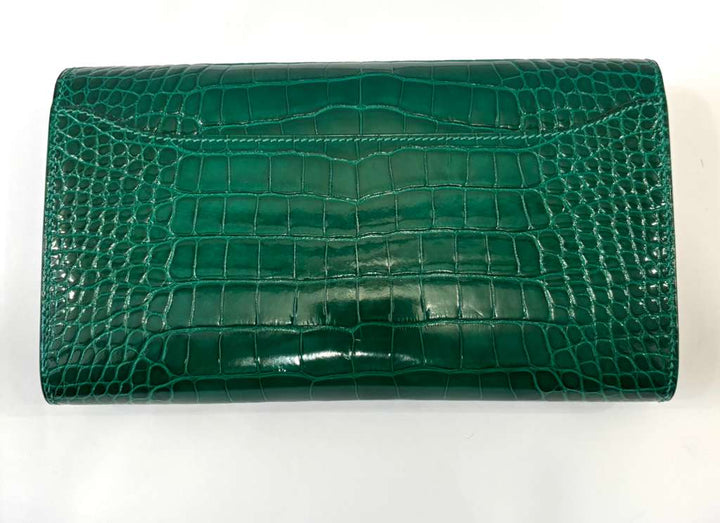 HERMÈS ALLIGATOR CROC LEATHER CONSTANCE LONG WALLET
