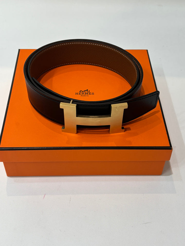 HERMÈS CONSTANCE CALFSKIN LEATHER REVERSIBLE BELT