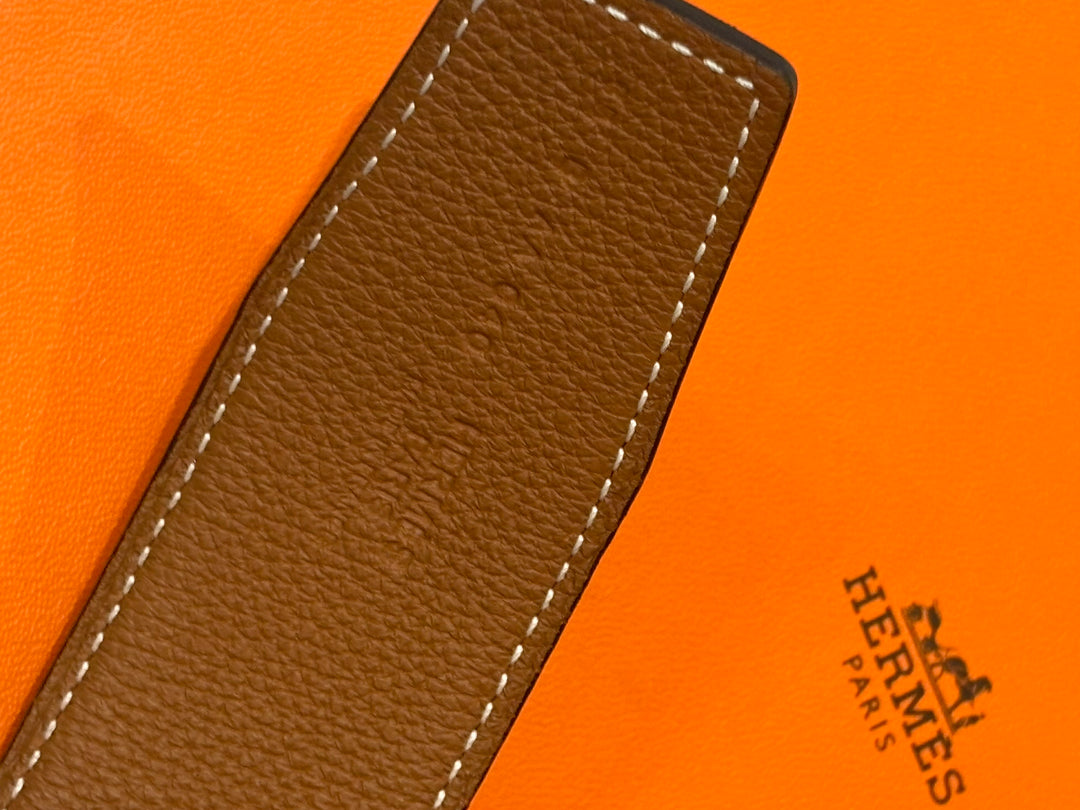 HERMÈS CONSTANCE CALFSKIN LEATHER REVERSIBLE BELT