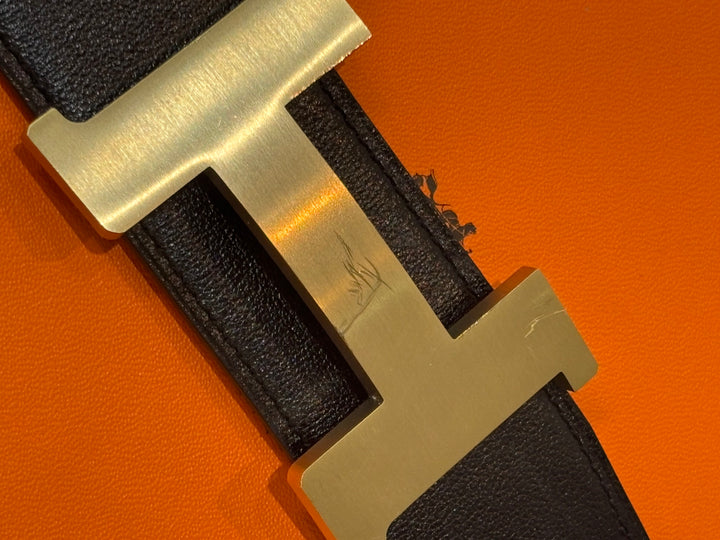 HERMÈS CONSTANCE CALFSKIN LEATHER REVERSIBLE BELT