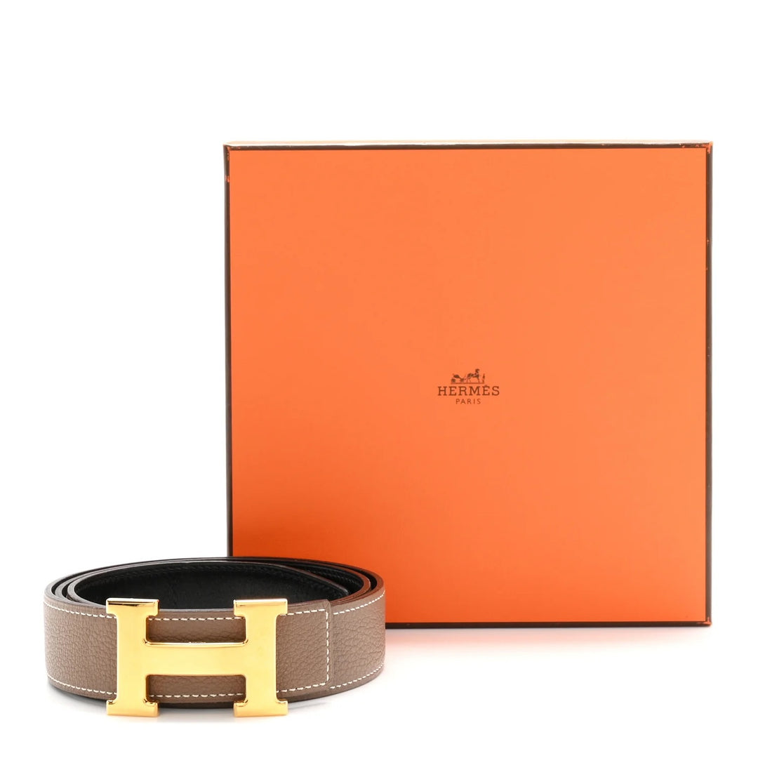 HERMÈS CONSTANCE CALFSKIN LEATHER REVERSIBLE BELT