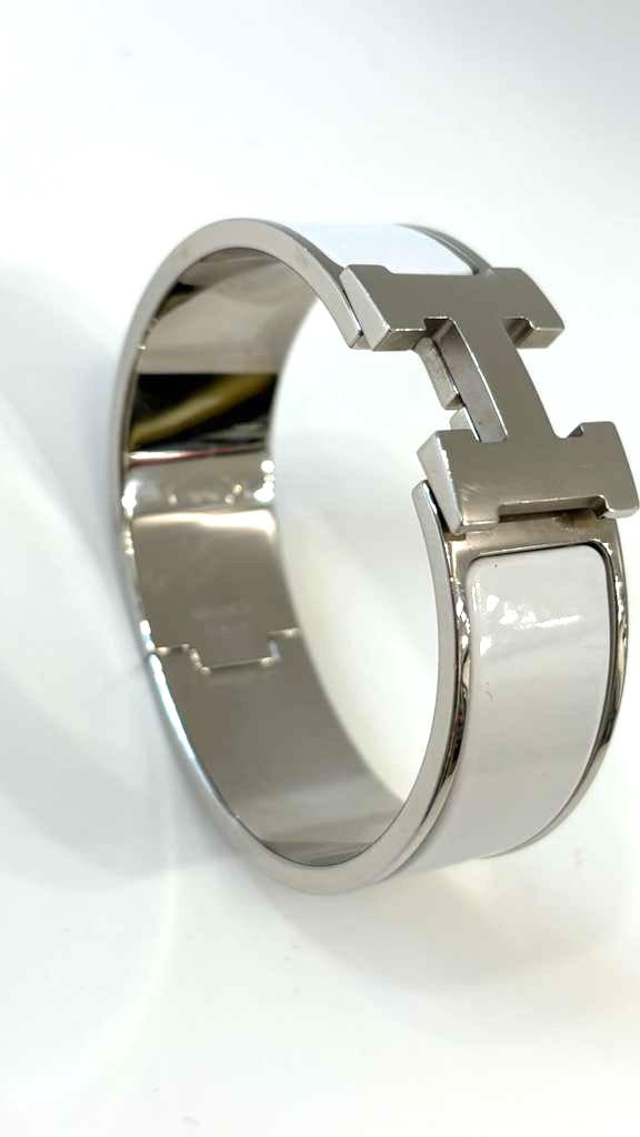 HERMÈS CLIC CLAC H ENAMEL WIDE CUFF BRACELET