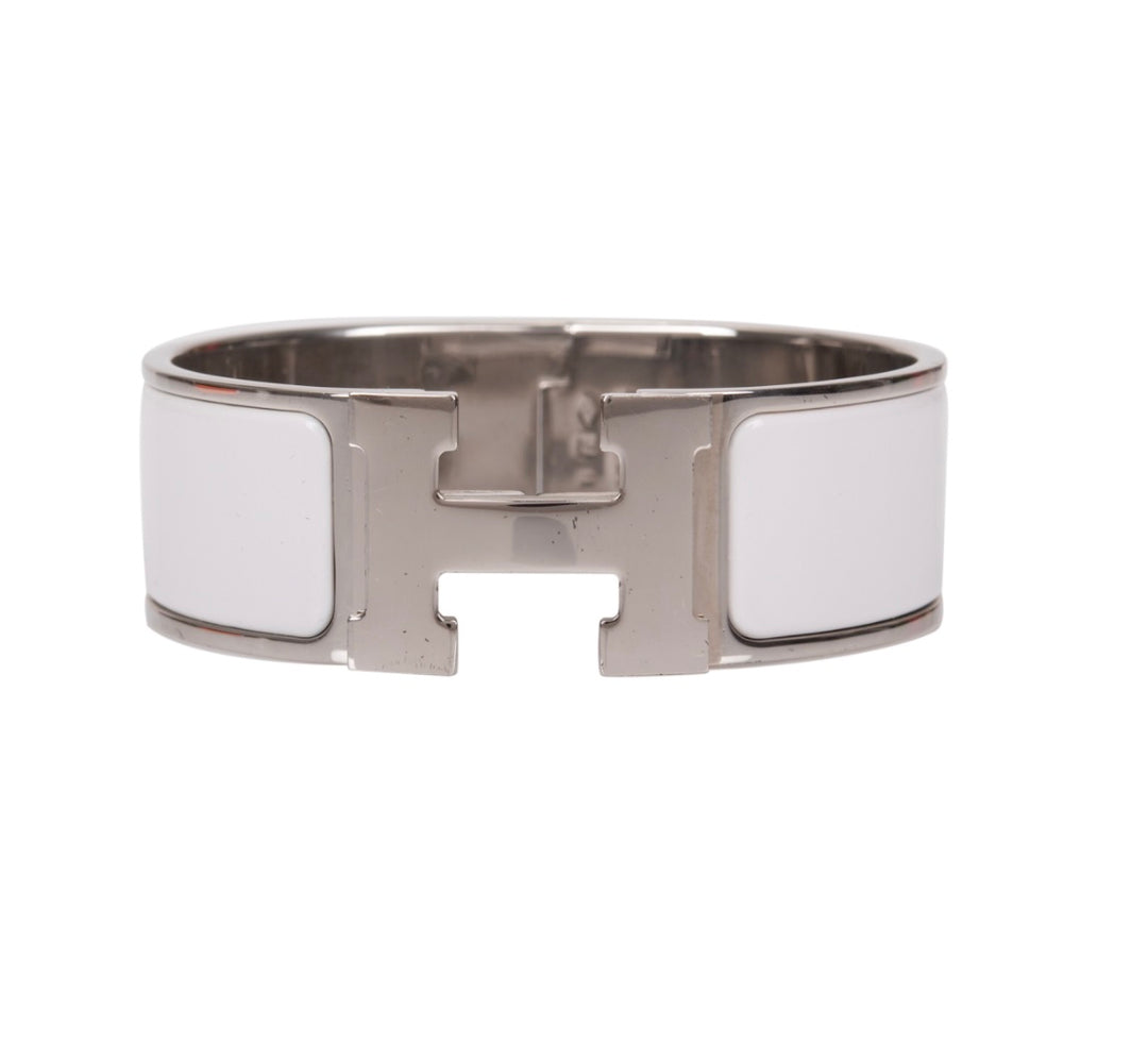 HERMÈS CLIC CLAC H ENAMEL WIDE CUFF BRACELET