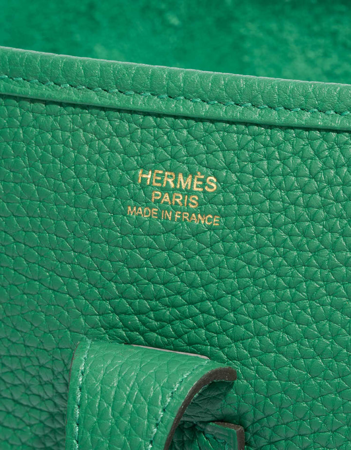 HERMÈS EVELYN 29 III PM MALACHITE EPSOM LEATHER CROSSBODY