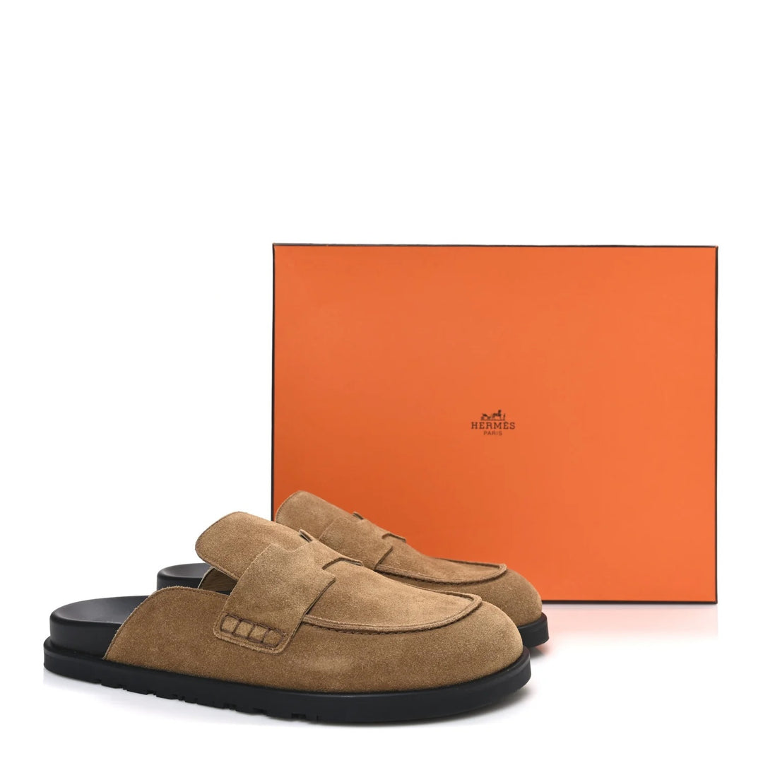 HERMÈS SUEDE GO MULES