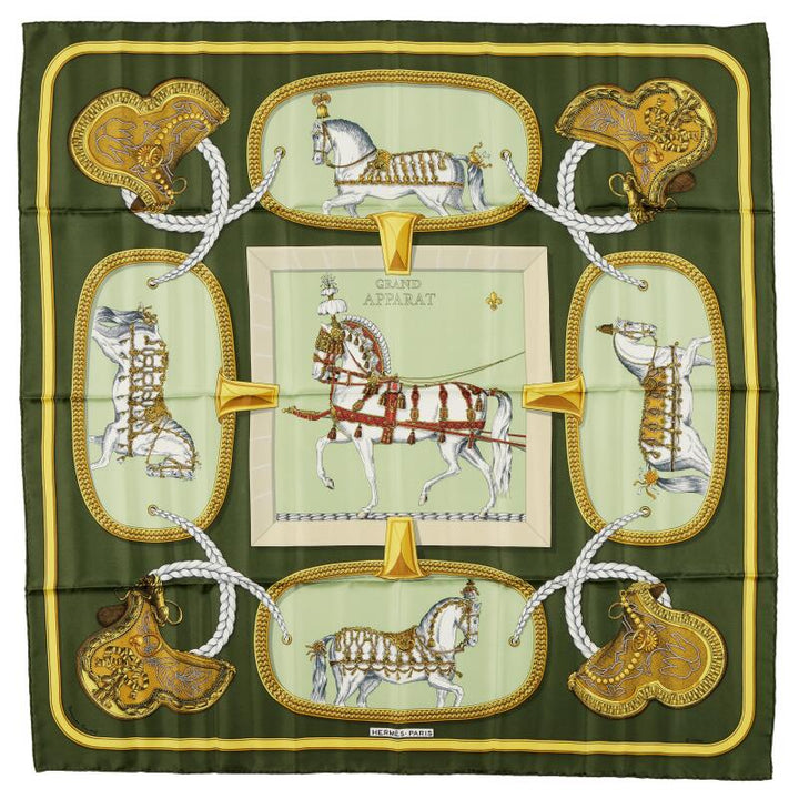 HERMÈS LES CARRÉS DE TOUJOURS “GRAND APPARAT” SILK SCARF