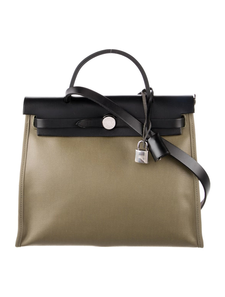 HERMÈS HERBAG ZIP RETOURNE 31 LEATHER PALLADIUM SHOULDER BAG