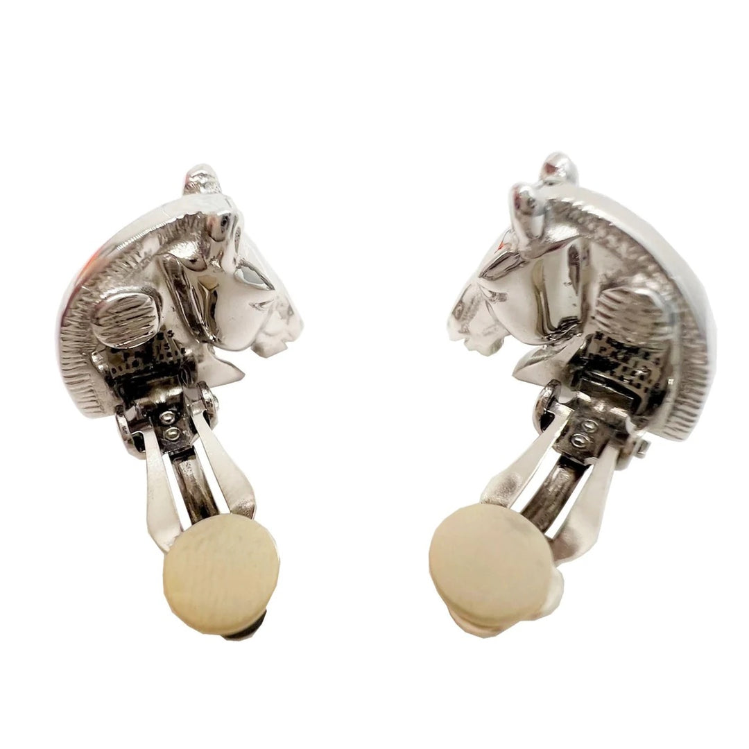 HERMÈS HORSE HEAD CLIP ON EARRINGS