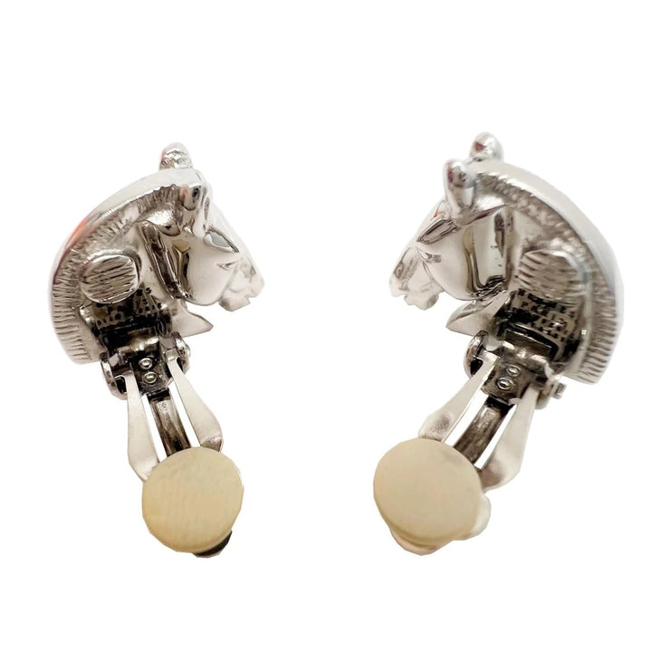 HERMÈS HORSE HEAD CLIP ON EARRINGS