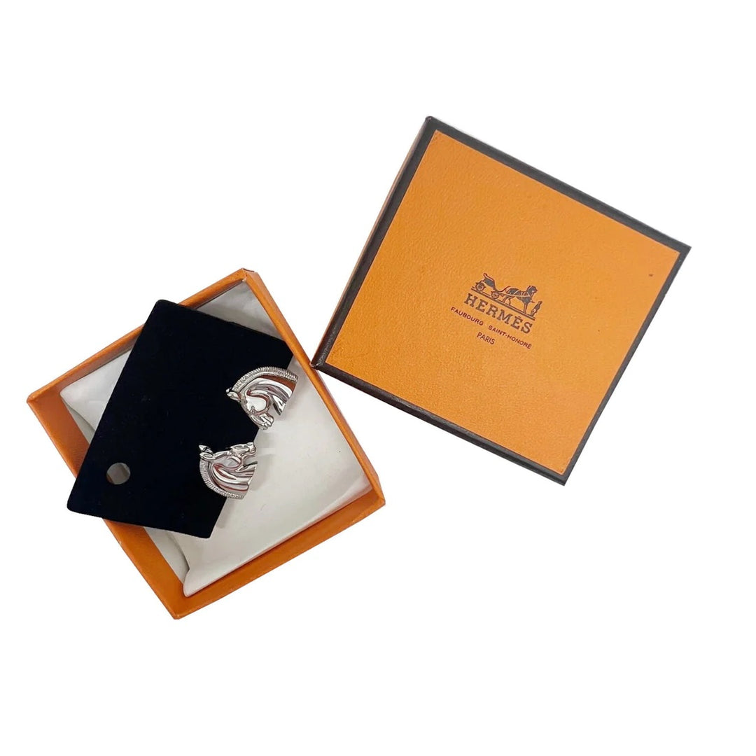 HERMÈS HORSE HEAD CLIP ON EARRINGS