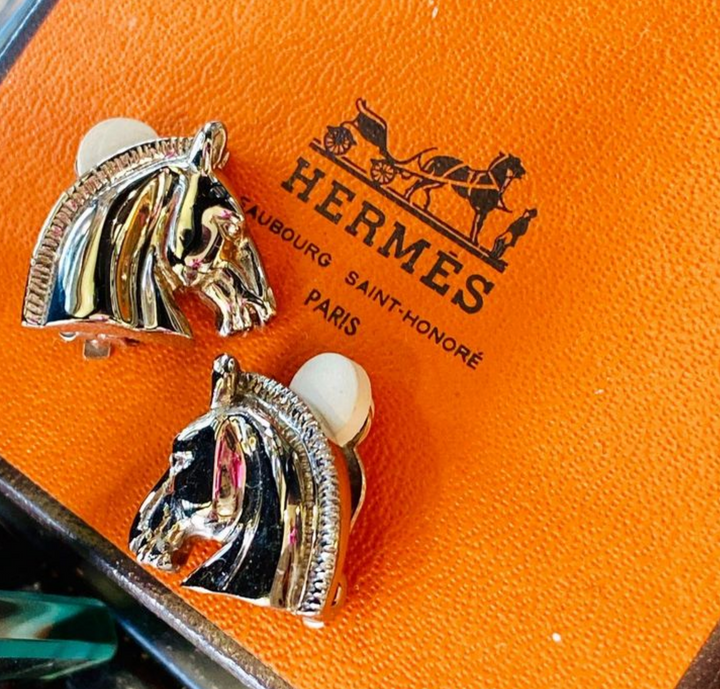 HERMÈS HORSE HEAD CLIP ON EARRINGS
