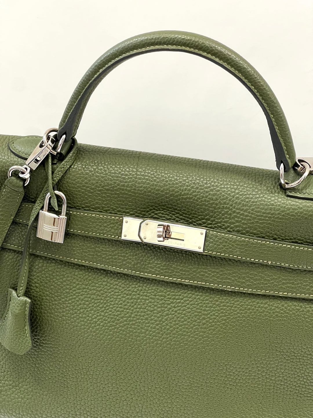 HERMÈS KELLY RETOURNE 32 VERT VERONESE TOGO LEATHER SHOULDER BAG