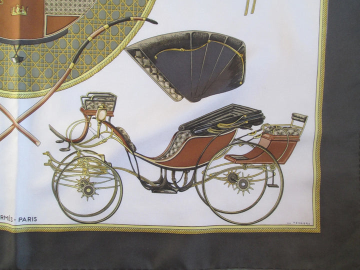HERMÈS LES VOITURES À TRANSFORMATION SILK SCARF