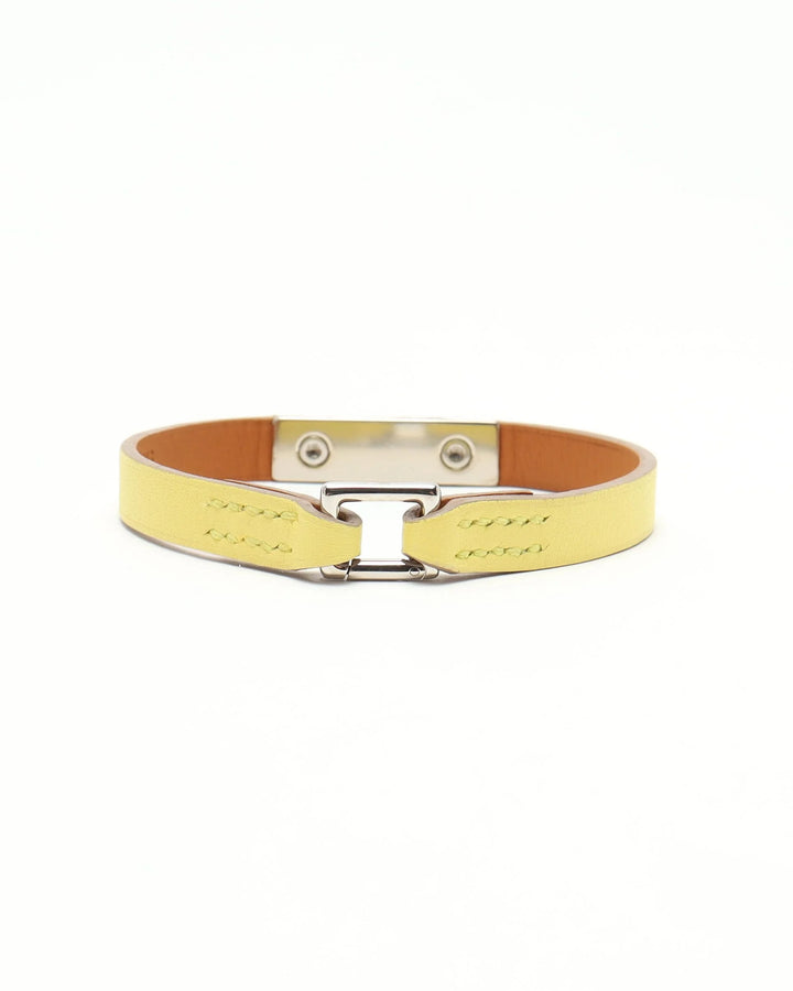 HERMÈS MICRO KELLY PALLADIUM PLATED LEATHER BRACELET