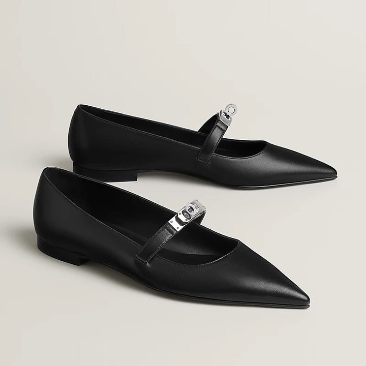 HERMÈS NAPPA LEATHER KELLY BALLET FLATS
