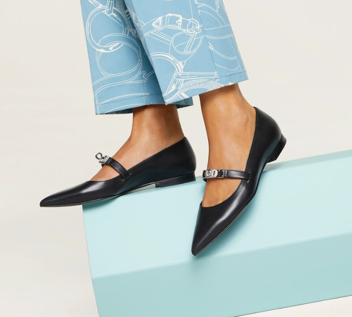 HERMÈS NAPPA LEATHER KELLY BALLET FLATS