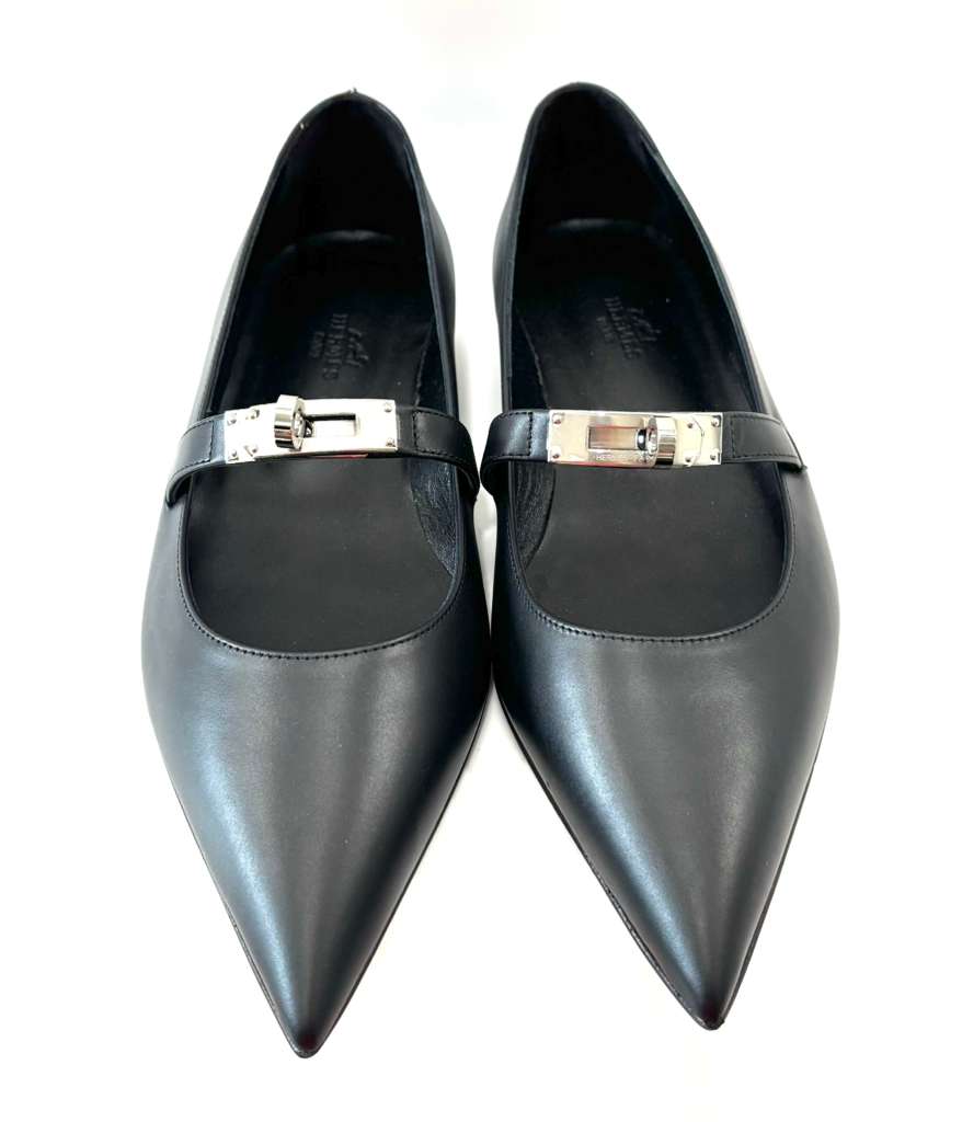 HERMÈS NAPPA LEATHER KELLY BALLET FLATS