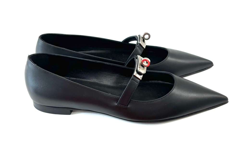 HERMÈS NAPPA LEATHER KELLY BALLET FLATS