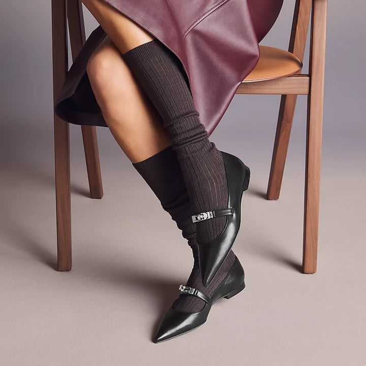 HERMÈS NAPPA LEATHER KELLY BALLET FLATS