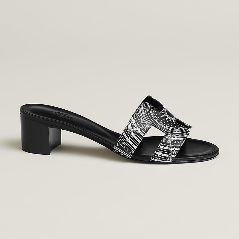 HERMÈS ASTROLOGIE BANDANA OASIS CALFSKIN MULES