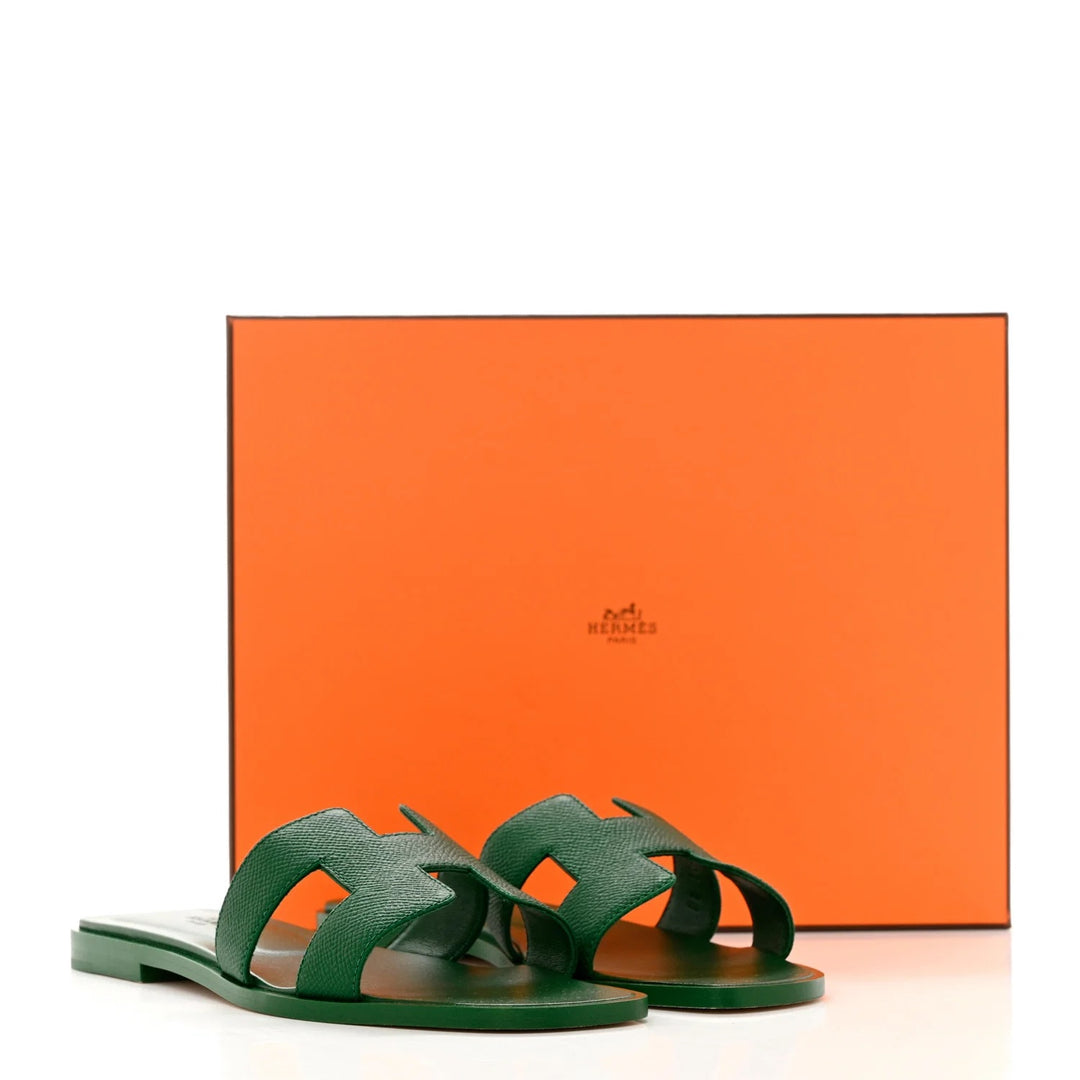 HERMÈS ORAN EPSOM CALFSKIN LEATHER MULES