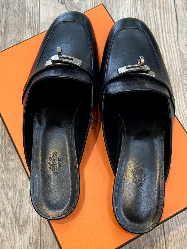 HERMÈS KELLY OZ CALFSKIN LEATHER MULES