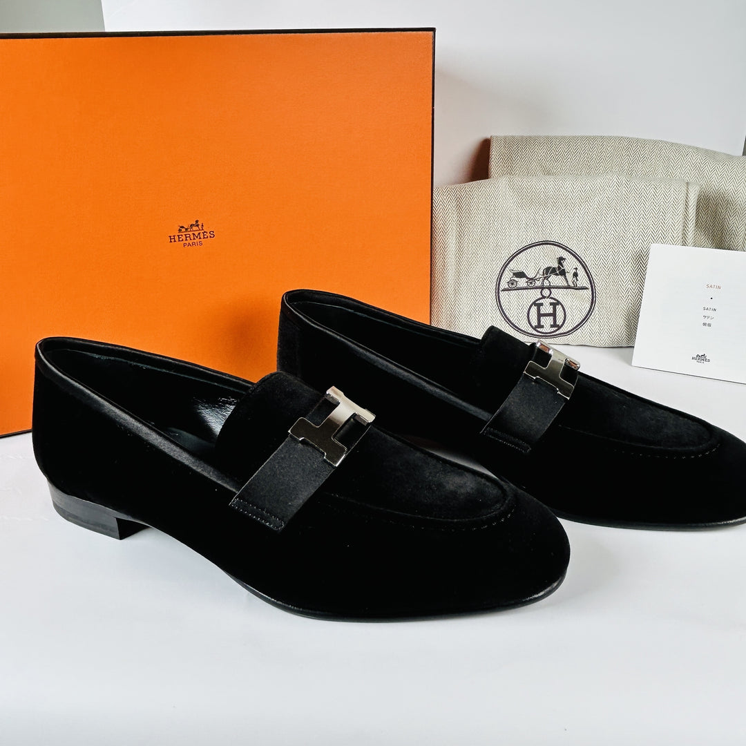 HERMÈS PARIS VELVET LOAFERS – Caroline's Fashion Luxuries