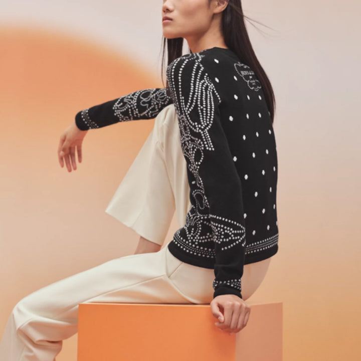 HERMÈS PRETA 2023 BRIDES DE GALA KNIT TOP