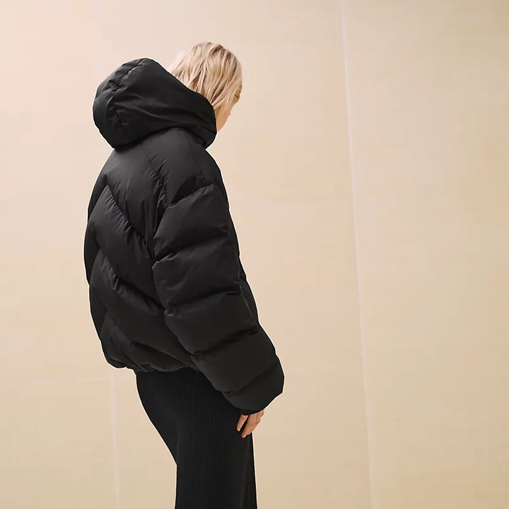 HERMÈS HOODED SHORT PUFFER COAT
