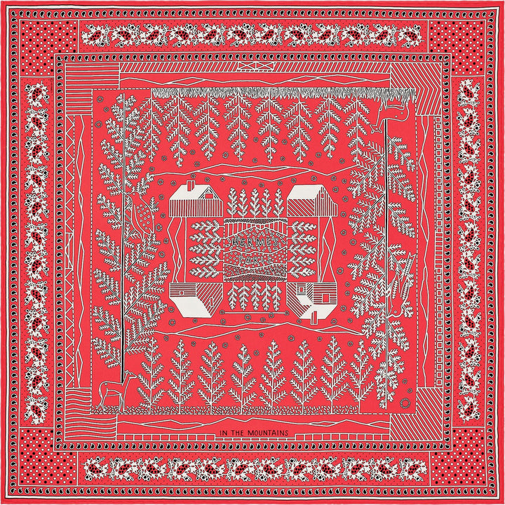HERMÈS IN THE MOUNTAINS SILK BANDANA SCARF