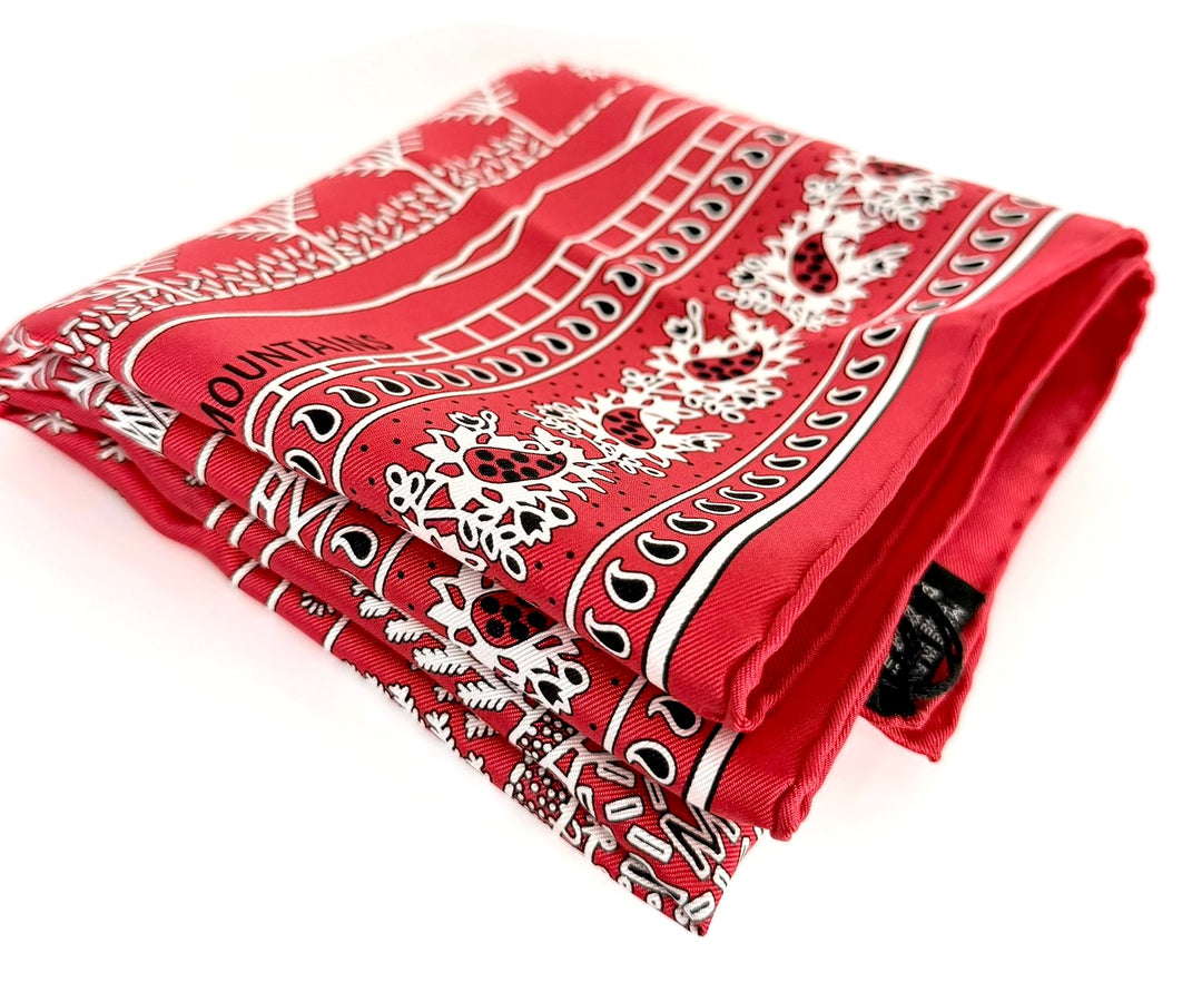 HERMÈS IN THE MOUNTAINS SILK BANDANA SCARF