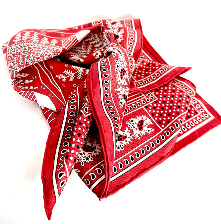 HERMÈS IN THE MOUNTAINS SILK BANDANA SCARF