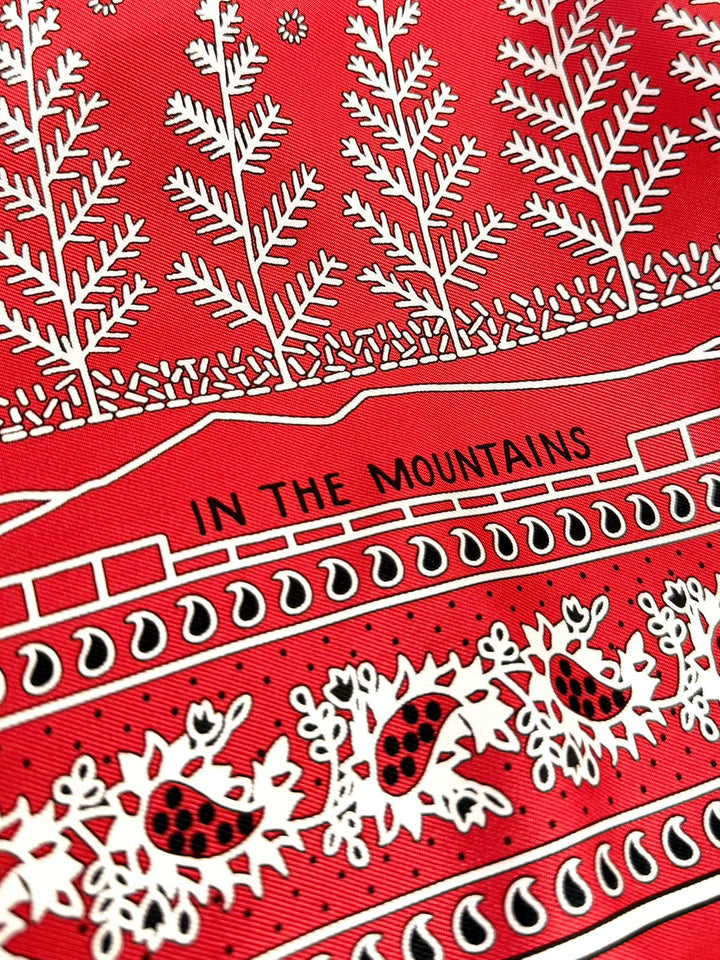 HERMÈS IN THE MOUNTAINS SILK BANDANA SCARF