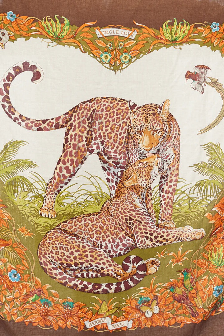HERMÈS JUNGLE LOVE CASHMERE SILK OVERSIZED SCARF SHAWL