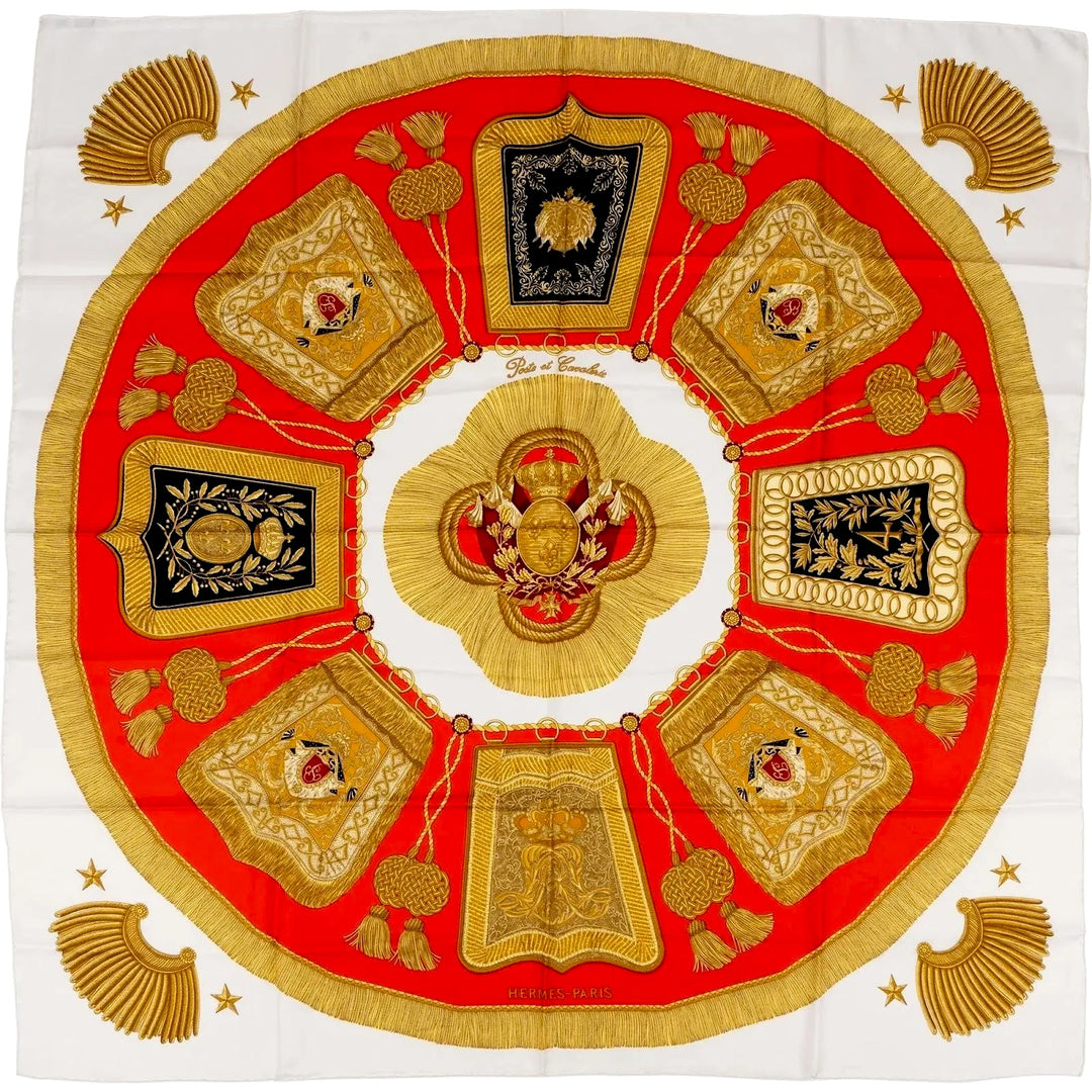 HERMÈS CARRÉ POSTE ET CAVALIÈRE VINTAGE SILK SCARF