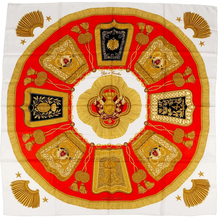 HERMÈS CARRÉ POSTE ET CAVALIÈRE VINTAGE SILK SCARF