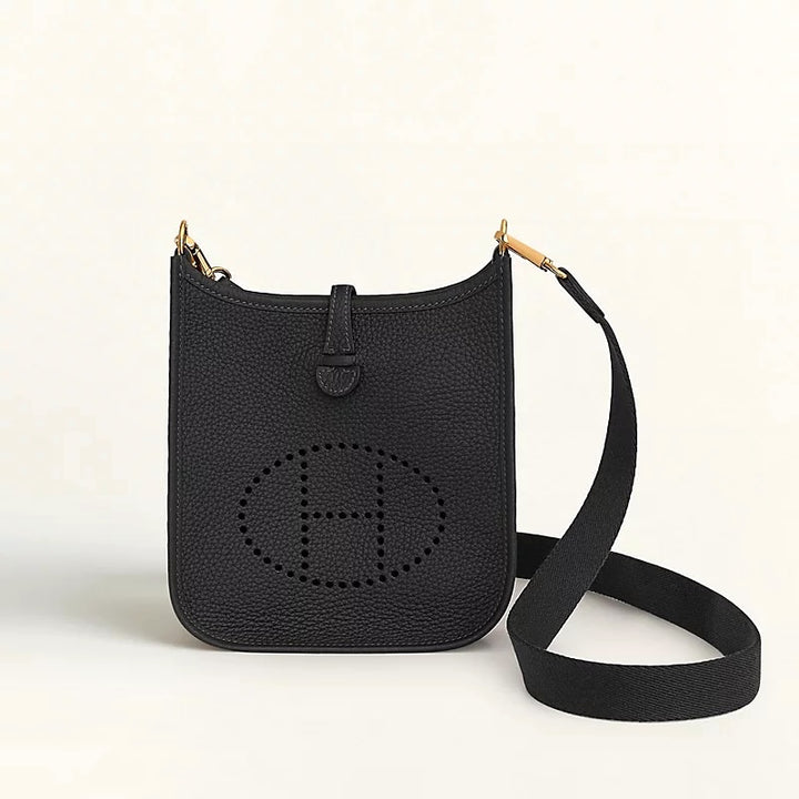 HERMÈS EVELYNE 16 AMAZONE TAURILLON CLEMENCE LEATHER CROSSBODY BAG IN NOIR