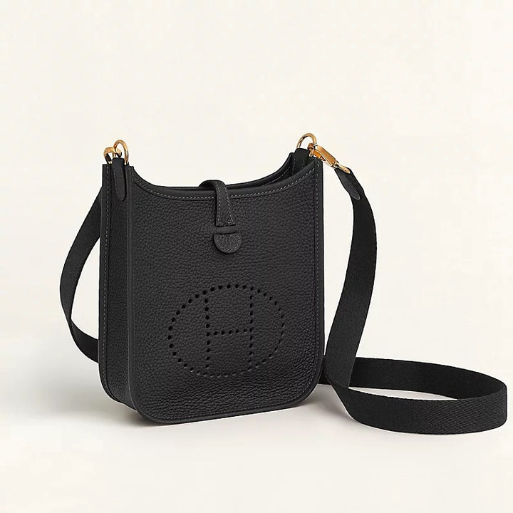 HERMÈS EVELYNE 16 AMAZONE TAURILLON CLEMENCE LEATHER CROSSBODY BAG IN NOIR
